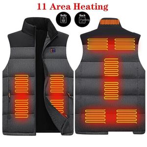 Gilets pour hommes 11 zones gilet thermique graphène hommes femmes auto-chauffant USB électrique Gillet veste corps plus chaud manteau chauffant 6XL