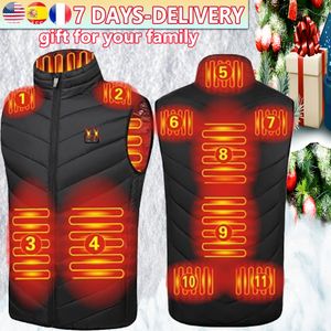 Herenvesten 11stcs verwarmde vestjack mode mannen vrouwen jassen intelligente usb elektrische verwarming thermische warme kleding winter verwarmd vest 221130