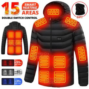 Herenvesten 15 gebieden Verwarmde jas Dames Heren Warm verwarmingsjack Vest USB Verwarmde vesten Jas Jagen Wandelen Vissen Kamperen Winter EU-maat 230111