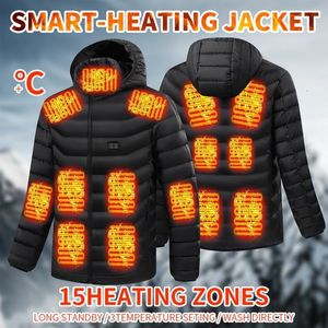 Herenvesten 1592 plaatsen Verwarmd vest Heren Dames USB verwarmde jas Verwarmingsvest Thermische kleding Jachtvest Winterverwarmingsjas Zwart 230925