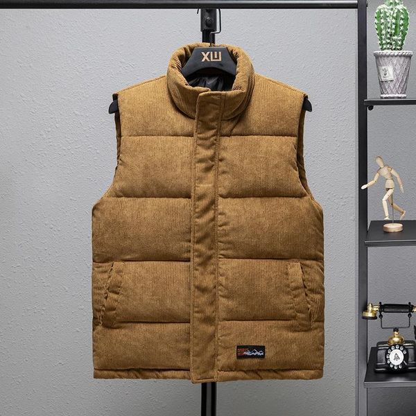 Gilets pour hommes 2022 Automne Hiver Hommes Gilet à capuche sans manches Manteau imperméable Patchwork épais confortable Dashion Gilet Taille 4XL