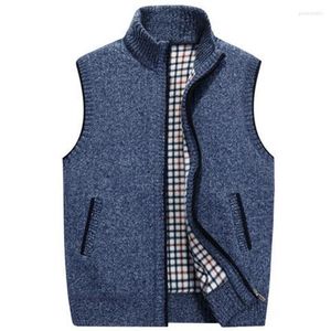 Gilets pour hommes 2022 Pulls solides Automne Hiver Chaud Gilet à glissière Hommes Casual Knitwear Sweatercoat Mâle Colthes Guin22