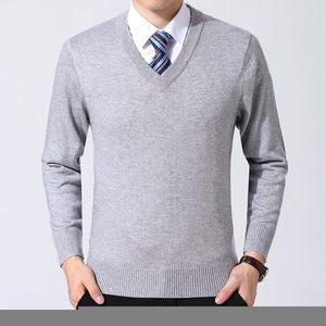 Chalecos de hombre 2022 chaleco de suéter para hombre elegante Casual Color sólido cuello en V jersey de lana sin mangas ropa clásica de hombre