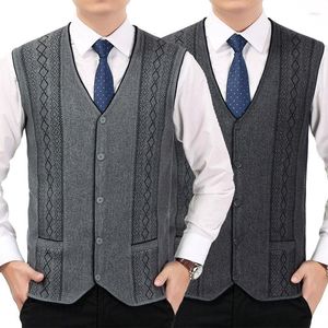 Gilets pour hommes 2023 Automne Marque de mode Pull en tricot Gilet Cardigan Mens V Col Coréen Haute Qualité Casual Hiver Mâle Vêtements R93