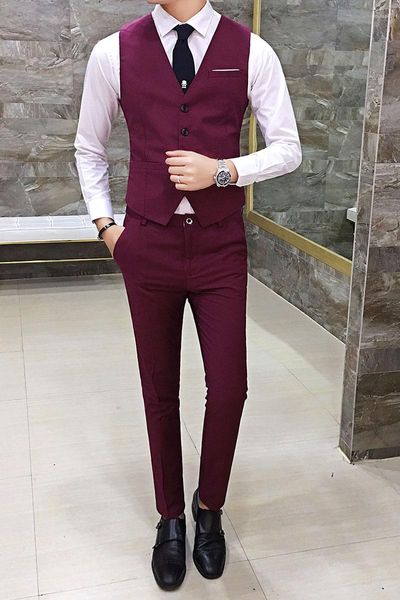 Gilets pour hommes 2023 Casual Mode Coréenne Slim Fit Costume Gilet Britannique Veste Professionnelle Homme