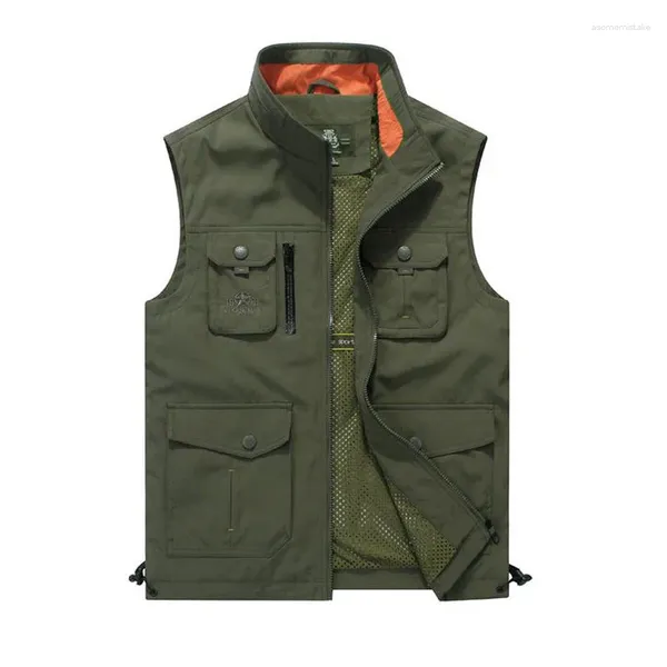 Gilets pour hommes 2023 Gilet décontracté hommes été automne mince sans manches respirant multi-poches séchage rapide maille gilet Hombre TOPS