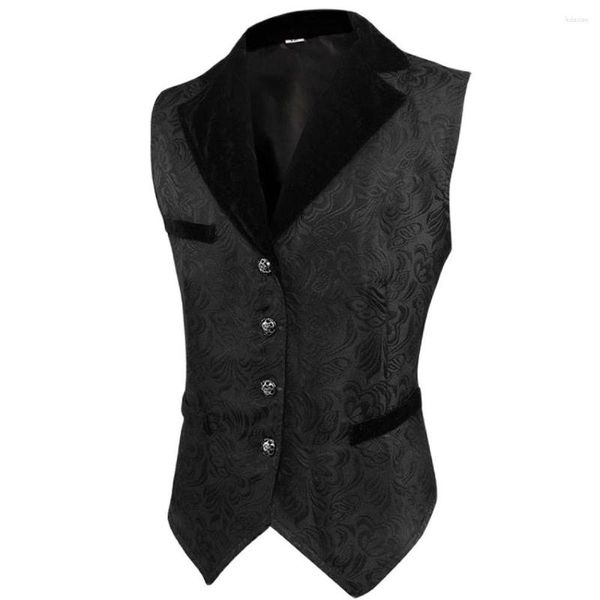 Hommes gilets 2023 médiéval gothique gilet Steampunk hommes Gilet Jacquard simple boutonnage hommes costume victorien Gilet Homme habiller hauts