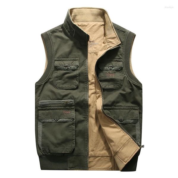 Hommes gilets 2023 hommes gilet sans manches Double face coton veste Plus grande taille gilet mâle Pographer grand 5XL 6XL 7XL 8XL beaucoup