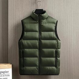 Gilets pour hommes 2023 hommes gilet veste hommes automne chaud sans manches vestes fermeture éclair coton rembourré épaissir grande taille décontracté gilet droit 231018