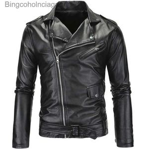 Gilets pour hommes 2023 printemps automne peluche nouveau loisirs mode hommes manteau en cuir minceur manteau moto hommes WearL231014