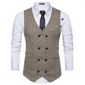 Gilets pour hommes 2023 Costume de gilet Double boutonnage Designer Marque sans manches Manteau formel Top Robe adulte