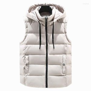 Hommes gilets 2023 gilet hiver manteau décontracté sans manches chaud mode jeunesse épaissi grande taille vers le bas coton pince