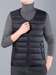 Coletes masculinos 2023 inverno outono moda algodão acolchoado outerwear colete para baixo casaco sem mangas masculino solto plus size puffer jaqueta l146