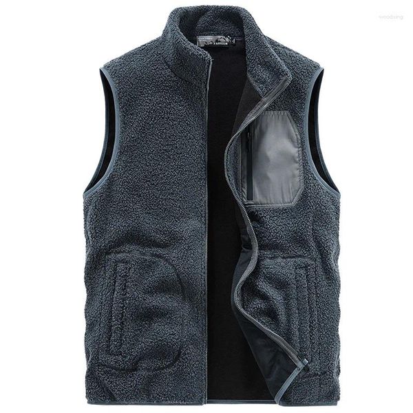 Gilets pour hommes 2023 hiver thermique polaire gilet hommes mode multi-poche mâle chaud gilet décontracté chauffé pour le cyclisme