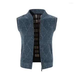 Chalecos para hombres 2024 Otoño/Invierno Chaqueta de caballo Felpa engrosada Grande Slim Fit Suéter Abrigo Soporte Cuello Cardigan