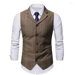 Gilets pour hommes 2024 Automne / Hiver Stripe Fashion Sweetheart Single Breasted Casual Fit Vest