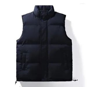 Gilets pour hommes 2024 automne/hiver gilet beau débardeur chaud sans manches sport col montant manteau en coton