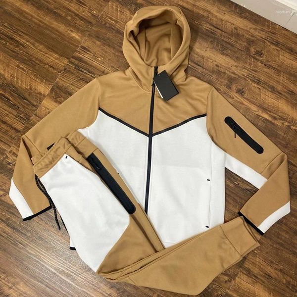 Vestes masculines 2024 Sports Tech Fleece Winder Jacket Set Hoodie Top Slim-Fit Cardigan haute qualité