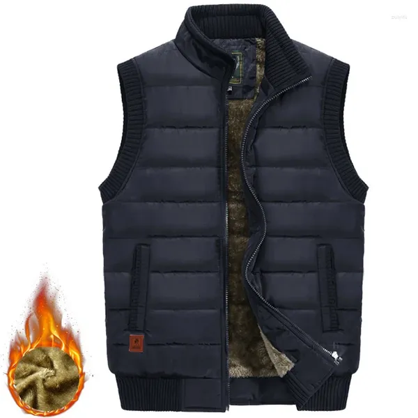 Gilets pour hommes 2024 hiver gilet décontracté hommes épaissir chaud veste sans manches automne coton rembourré manteaux polaires gilet colete masculino