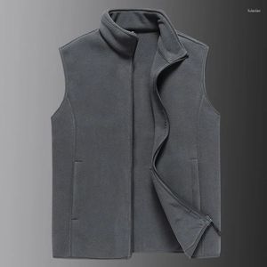Herenvesten 2024 Winter mannen Warm Fleece Vest Jacket Hooded Mouwloze Waistcoat Autumn Fashion Casual