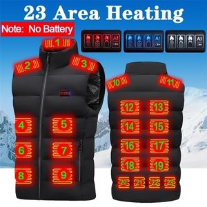 Gilets pour hommes 23 zones de chauffage gilet veste hommes hiver électrique chauffé USB gilet infrarouge M 7XL pour sport randonnée camping unisexe 231102