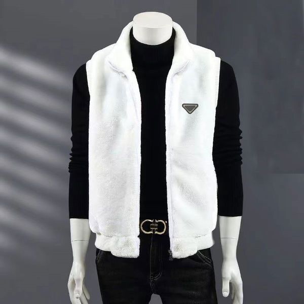 Gilets pour hommes veste sans manches hommes à capuche chaud thermique fausse fourrure gilet mâle en peluche flanelle manteau moelleux polaire gilet automne