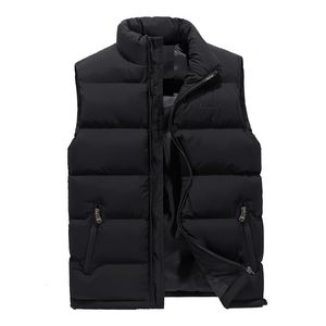 Gilets pour hommes 3607 Noir Bleu Vert Automne Hiver Gilet Manteau Hommes Chaud Slim Plus Taille Veste Col Montant Sans Manches Bodywarmer 230923