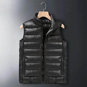 Gilets pour hommes # 3644 Noir Gris Bleu Veste sans manches Hommes Col montant Casual Chaud Plus Taille 6XL Gilet Gilet Hommes Zipper Vest Printemps Automne 231113