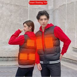 Gilets pour hommes 5 zones gilet chauffant USB veste thermique Warmte électrique manteau auto-chauffant femmes hommes hiver extérieur Gillet 230909