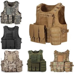 Gilets pour hommes 600D Oxford Tactique Gilet Mens Militaire Chasse Gilet Champ Bataille Airsoft Molle Gilet Combat Assault Plaque Gilet 220827