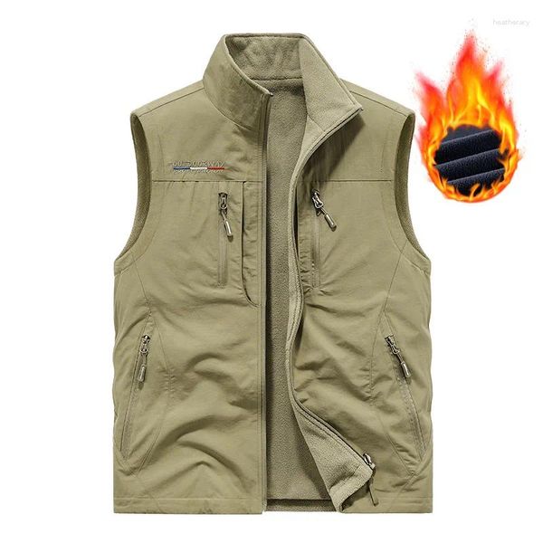 Chalecos para hombres 6XL Casual Cálido Hombres Chaleco Lujo Térmico Moda Calefacción Abrigo de invierno Al aire libre Gilet Plus Tamaño Hombre Calentador Senderismo Ropa