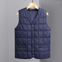 Gilets pour hommes 80% blanc canard vers le bas gilet rembourré épaissir hiver coupe-vent imperméable vestes chaudes hommes sous-vêtements léger et mince épaule 5XL