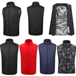 Heren Vesten 9 Gebieden Zelfverwarmd Vest Verwarming Bodywarmer Heren USB Batterij Aangedreven Dames Warme Thermische Winterkleding