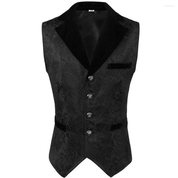 Gilets pour hommes Adulte Steampunk Cosplay Gilet Patchwork Gothique Veste Médiévale Tailcoat Simple Breated Gilet Renaissance Pirate