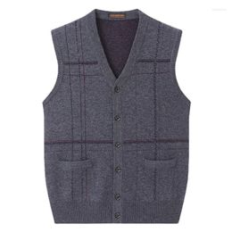 Gilets pour hommes Arrivée Mode Automne Hiver Pur Cachemire Cardigan Débardeur Gilet Dos Tricoté Pull Épaissi Taille XS-4XL 5XL