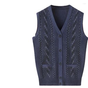 Herenvesten Autummodemerk Argyle Cardigan Sweater Deep V Neck Breation Vest Men Trendy Wool Diamond Mouwloze Casual Clothing R88