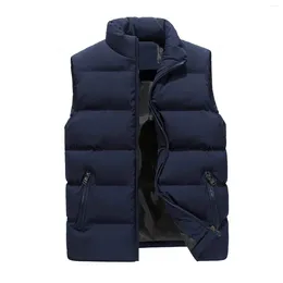 Gilets pour hommes automne et hiver couleur unie vers le bas coton gilet à glissière à la mode décontracté confortable léger Chaleco Hombre