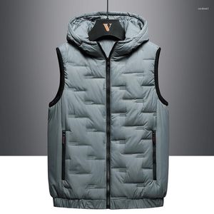 Hommes gilets automne et hiver gilet Version coréenne belle mode tendance jeunesse étudiant épaissi à capuche chaud coton manteau