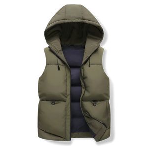 Gilet da uomo Autunno Uomo Gilet solido Giacca Capispalla da uomo caldo Gilet Gilet casual Giacca con cappuccio Giacche senza maniche da uomo Taglie forti 7XL 231005