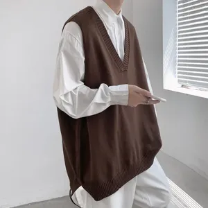 Heren Vesten Herfst Trui Vest Mode Retro Casual Gebreide Trui Mannen Losse Koreaanse Breien Truien Heren Kleding M-2XL