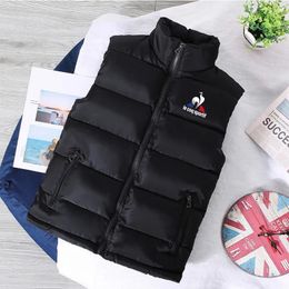 Gilets pour hommes automne hiver mode gilet bouffant manteaux épaissir col montant coupe ajustée coton doudoune gilet sans manches