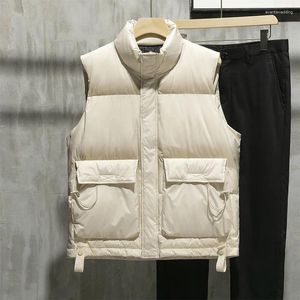 Herenvesten Herfst Winter Man Gezwollen Gewatteerd Vest Casual Zip Up Katoen Gewatteerd Oversize Bovenkleding Jas Dik Warm Mouwloos Jongens 4xl