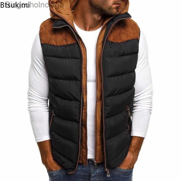 Chalecos para hombres Otoño Invierno Chaleco de plumón para hombres Chaleco casual Chaquetas sin mangas Chaleco con capucha Outwear Abrigo cálido Chaqueta con capucha con cremallera VestL2310284