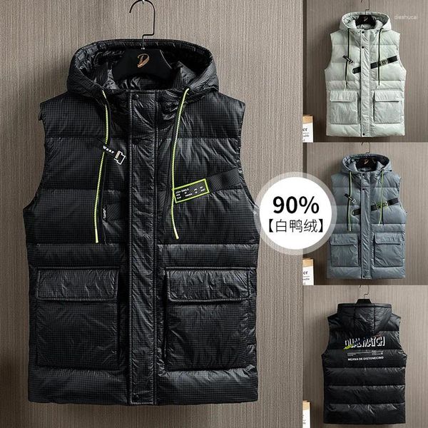 Chalecos para hombres Otoño Invierno Color sólido sin mangas Parkas Fashion Casual Style Casual de calidad Superta a espesas Cabras con capucha con capucha