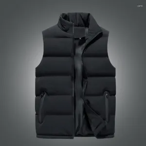 Gilets pour hommes automne hiver Sports col montant veste manteau épaissi chaud élégant gilet pardessus