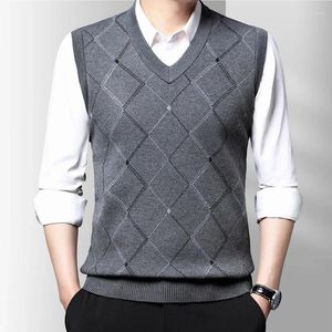Herenvesten herfst wintertruien mannen pullovers vest mouwloze slanke fit jumpers gebreide Koreaanse stijl casual kleding man tops