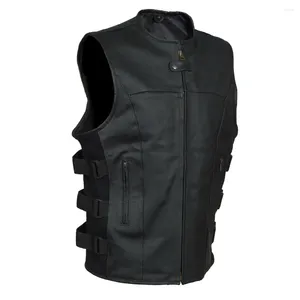 Gilets pour hommes Biker Faux Cuir Gilet Mens Coupe Moto Noir Divers Club Bikers