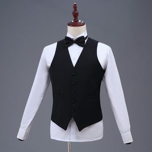 Gilets pour hommes Noir Blanc Homme Casual Gilet Slim Fit Mens Costume Gilet Sans Manches Business Jacket Party Cosplay Costume Vêtements 230705