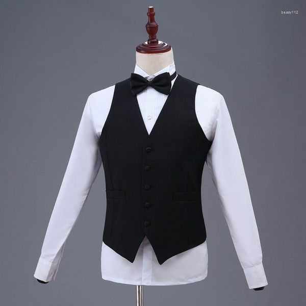 Gilet pour hommes blanc noir homme occasionnel masculin occasionnel du gilet à hommes slim mens veste sans manche