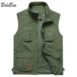 Heren Vesten BOLUBAO Heren Mesh Vest Multi Pocket Sneldrogend Vissen Mouwloos Jasje Verslaggever Losse Outdoor Casual Dunne Vesten Vest Mannelijk 230809